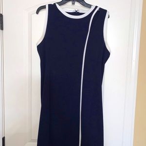 DKNY Dark Blue Dress w/ White Lines